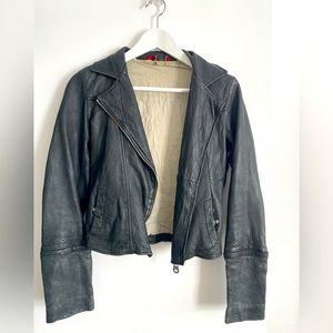 Doma black leather jacket